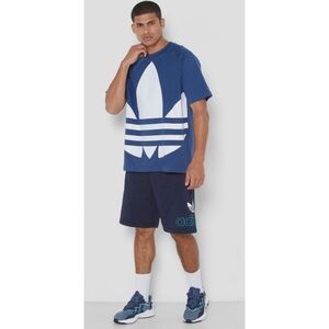 NWT Adidas Originals Men’s Big Trefoil Boxy T-shirt- FM9902 - Blue/White Medium